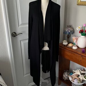 Style Portfolio Chic Black Women's Long  Cardigan/Coat /Duster Soft Knit SZ XL